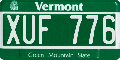 VT license plate XUF776