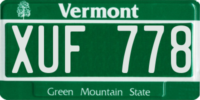 VT license plate XUF778