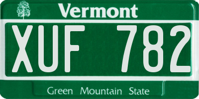 VT license plate XUF782