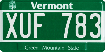 VT license plate XUF783