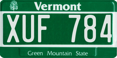 VT license plate XUF784