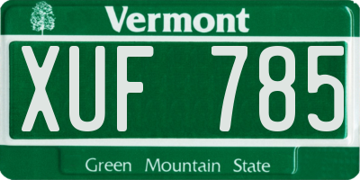 VT license plate XUF785