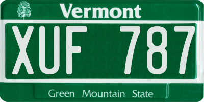 VT license plate XUF787