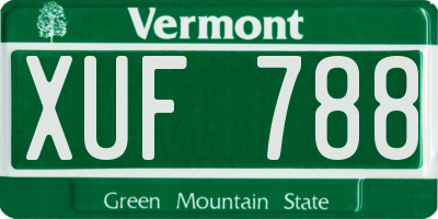 VT license plate XUF788