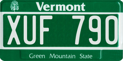 VT license plate XUF790