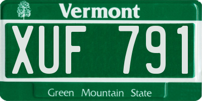 VT license plate XUF791