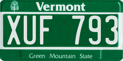 VT license plate XUF793