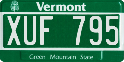 VT license plate XUF795