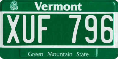 VT license plate XUF796