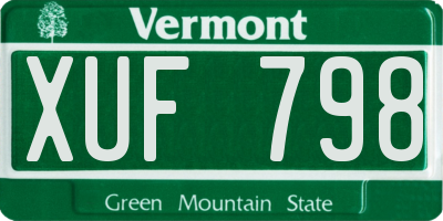 VT license plate XUF798