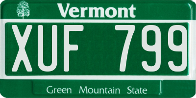 VT license plate XUF799