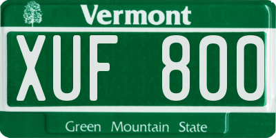 VT license plate XUF800