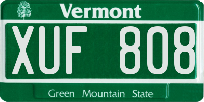 VT license plate XUF808