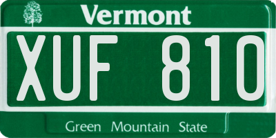 VT license plate XUF810