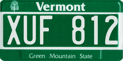 VT license plate XUF812