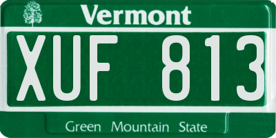 VT license plate XUF813