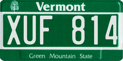 VT license plate XUF814