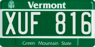 VT license plate XUF816