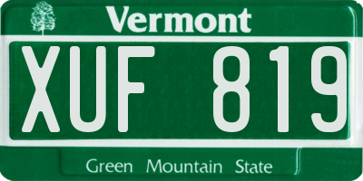 VT license plate XUF819