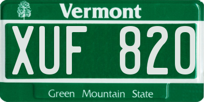 VT license plate XUF820