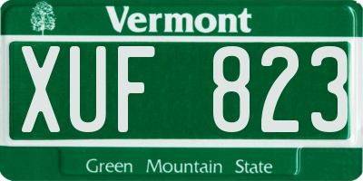 VT license plate XUF823