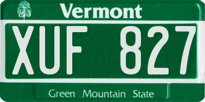 VT license plate XUF827