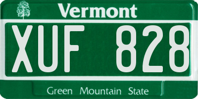 VT license plate XUF828