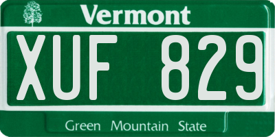 VT license plate XUF829