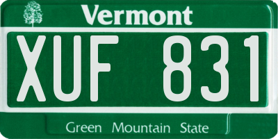 VT license plate XUF831