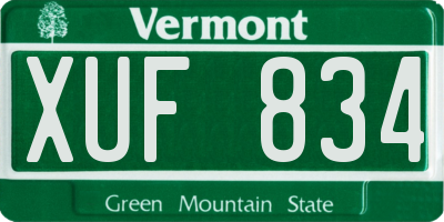 VT license plate XUF834