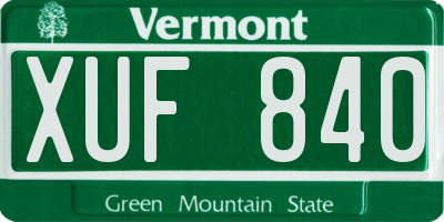 VT license plate XUF840