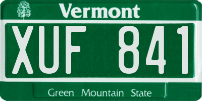 VT license plate XUF841