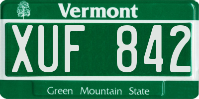 VT license plate XUF842