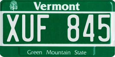 VT license plate XUF845