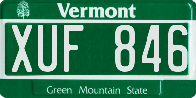 VT license plate XUF846