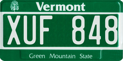 VT license plate XUF848
