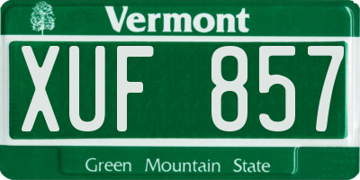 VT license plate XUF857
