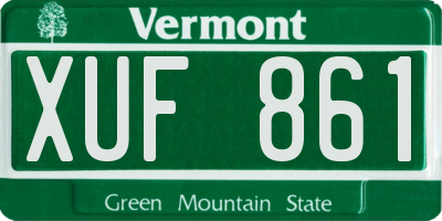 VT license plate XUF861