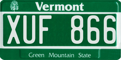 VT license plate XUF866