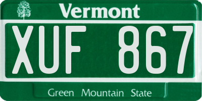 VT license plate XUF867