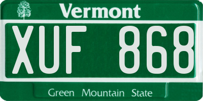 VT license plate XUF868