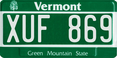 VT license plate XUF869