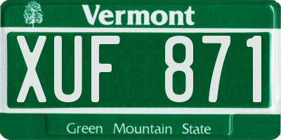 VT license plate XUF871