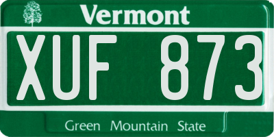 VT license plate XUF873