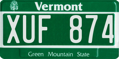 VT license plate XUF874
