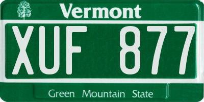 VT license plate XUF877