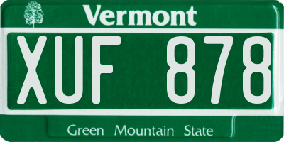 VT license plate XUF878