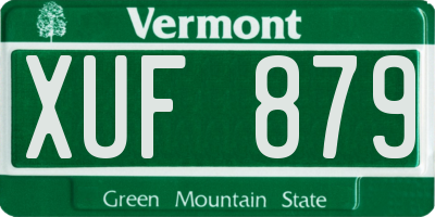 VT license plate XUF879