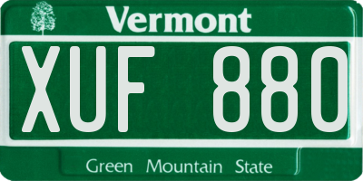 VT license plate XUF880