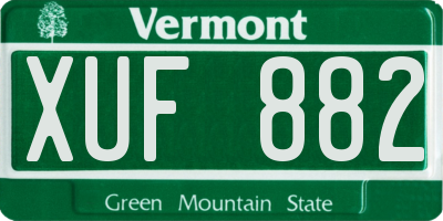 VT license plate XUF882